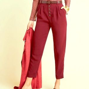 Anthropologie | Button-Fly Tapered Trousers